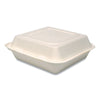 Dart® Bare® by Solo® Eco-Forward® Bagasse Hinged Lid Containers, 3-Compartment, 9.6 x 9.4 x 3.2, Ivory, 200/Carton Food Containers-Takeout Clamshell, Bagasse - Office Ready
