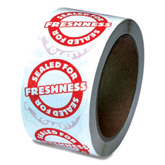 Iconex Tamper Seal Labels, 2" dia, Red/White, 500/Roll, 4 Rolls/Carton