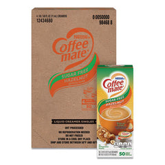 Coffee mate® Liquid Coffee Creamer, Sugar Free Hazelnut, 0.38 oz Mini Cups, 50/Box, 4 Boxes/Carton