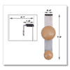 Alba™ Cubicle Garment Peg, 2-Hook, 1.2 x 1.38 x 7.9, Wood, Metallic Gray, 1.5 lb Capacity Garment Hooks - Office Ready