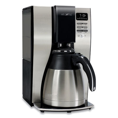 Mr. Coffee® 10-Cup Thermal Programmable Coffeemaker, Stainless Steel/Black Coffee Brewers-Standard Drip - Office Ready