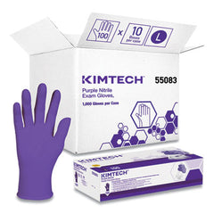 Kimtech™ PURPLE NITRILE* Exam Gloves, 242 mm Length, Large, Purple, 1000/Carton