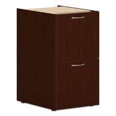 HON® Mod Support Pedestal, Left or Right, 2 Legal/Letter-Size File Drawers, Traditional Mahogany, 15" x 20" x 28"