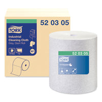 Tork® Industrial Cleaning Cloths, 1-Ply, 12.6 x 13.3, Gray, 1,050 Wipes/Roll Shop Towels and Rags - Office Ready