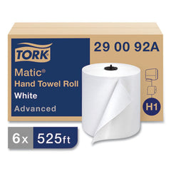 Tork® Advanced Matic® Hand Towel Roll, 2-Ply, 7.7" x 525 ft, White, 643/Roll, 6 Rolls/Carton