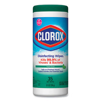 Clorox® Disinfecting Wipes, 1-Ply, 7 x 8, Fresh Scent, White, 35/Canister, 12 Canisters/Carton Cleaner/Detergent Wet Wipes - Office Ready