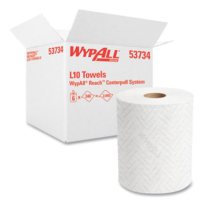 WypAll® Reach™ System Roll Towel, 1-Ply, 11 x 7, White, 340/Roll, 6 Rolls/Carton Towels & Wipes-Center-Pull Paper Towel Roll - Office Ready