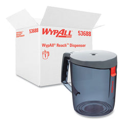 WypAll® Reach™ Towel System Dispenser, 9.5 x 7 x 8.75, Black/Smoke