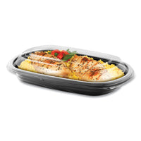 Anchor Packaging MicroRavesÂ® Wave Container and Dome Lid Combo, 16 oz, 6.35 x 8.79 x 1.72, Black/Clear, Plastic, 250/Carton Takeout Food Containers - Office Ready