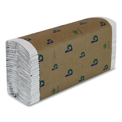 Boardwalk® Boardwalk® Green Folded Towels, Natural White, 10 1/8 x 12 3/4, 150/Pk, 16 Pks/Ct