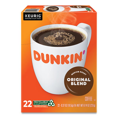 Dunkin Donuts® K-Cup® Pods, Original Blend, 22/Box Beverages-Coffee, K-Cup - Office Ready