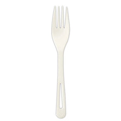 World Centric® TPLA Compostable Cutlery, Fork, 6.3", White, 1,000/Carton