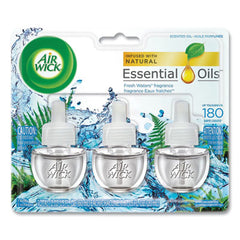 Air Wick® Scented Oil Refill, Fresh Waters, 0.67 oz, 3/Pack, 6 Packs/Carton