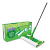 Swiffer® Sweeper® Mop, 10 x 4.8 White Cloth Head, 46" Silver/Green Aluminum/Plastic Handle Wet/Dry Mop Pad - Office Ready