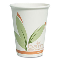 Dart® Bare® by Solo® Eco-Forward® Recycled Content PCF Hot Cups, 12 oz, Green/White/Beige, 1,000/Carton