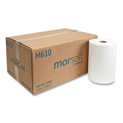 Morcon Tissue 10 Inch Roll Towels, 1-Ply, 10" x 500 ft, White, 6 Rolls/Carton