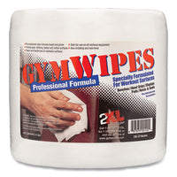 2XL Gym Wipes Professional, 1-Ply, 6 x 8, Unscented, White, 700/Pack, 4 Packs/Carton Cleaner/Detergent Wet Wipes - Office Ready