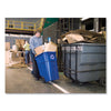 Rubbermaid® Commercial Square Brute® Recycling Rollout Container, 50 gal, Plastic, Blue Outdoor Recycling Bins - Office Ready