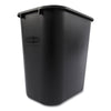 Rubbermaid® Commercial Deskside Plastic Wastebasket, Rectangular, 7 gal, Black Waste Receptacles-Deskside All-Purpose Wastebaskets - Office Ready