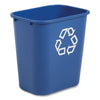 Rubbermaid® Commercial Deskside Recycling Container, Rectangular, Plastic, 28.13 qt, Blue Waste Receptacles-Deskside Recycling Wastebaskets - Office Ready