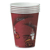 Dart® Solo® Paper Hot Drink Cups in Bistro® Design, 10 oz, Maroon, 300/Carton Cups-Hot Drink, Paper - Office Ready