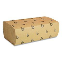 Boardwalk® Folded Paper Towels, Natural, 9 x 9 9/20, 250/Pack, 16 Packs/Carton