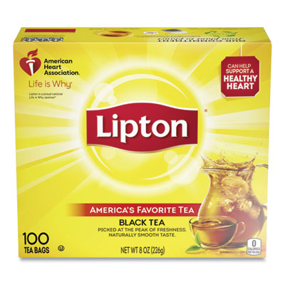 Lipton® Tea Bags, Black, 100/Box Beverages-Tea Bag - Office Ready