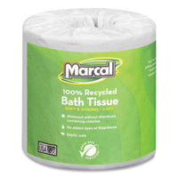 Marcal® 100% Recycled Two-Ply Bath Tissue, Septic Safe, White, 330 Sheets/Roll, 48 Rolls/Carton Tissues-Bath Regular Roll - Office Ready