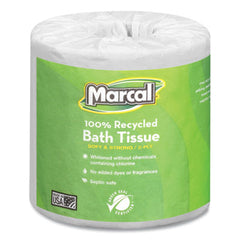Marcal® 100% Recycled Two-Ply Bath Tissue, Septic Safe, White, 330 Sheets/Roll, 48 Rolls/Carton