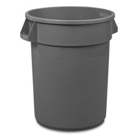 Boardwalk® Round Waste Receptacle, LLDPE, 32 gal, Gray Waste Receptacles-Indoor/Outdoor All-Purpose Waste Bins - Office Ready