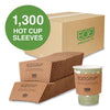 Eco-Products® EcoGrip® Recycled Content Hot Cup Sleeve, Fits 12, 16, 20, 24 oz Cups, Kraft, 1,300/Carton Cup Sleeves-Kraft - Office Ready