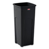 Rubbermaid® Commercial Untouchable® Square Waste Receptacle, 23 gal, Plastic, Black  - Office Ready