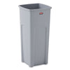 Rubbermaid® Commercial Untouchable® Square Waste Receptacle, Plastic, 23 gal, Gray Waste Receptacles-Indoor Recycling Bins - Office Ready