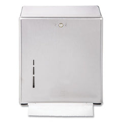 San Jamar® C-Fold/Multifold Towel Dispenser, 11.38 x 4 x 14.75, Stainless Steel