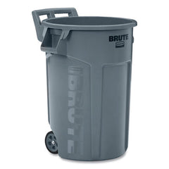Rubbermaid® Commercial Vented Wheeled Brute® Container, 44 gal, Plastic, Gray