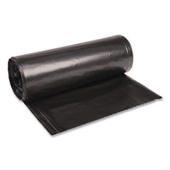 Boardwalk® Low Density Reprocessed Resin Can Liners, 60 gal, 1.6 mil, 38" x 58", Black, 10 Bags/Roll, 10 Rolls/Carton