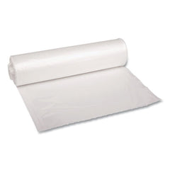 Boardwalk® Low Density Reprocessed Resin Can Liners, 33 gal, 1.4 mil, 33" x 39", Clear, 10 Bags/Roll, 10 Rolls/Carton