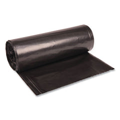 Boardwalk® Low Density Reprocessed Resin Can Liners, 60 gal, 2 mil, 38" x 58", Black, 10 Bags/Roll, 10 Rolls/Carton