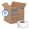 Scott® Essential JRT, Septic Safe, 1-Ply, White, 2,000 ft, 12 Rolls/Carton Tissues-Bath JRT Roll - Office Ready