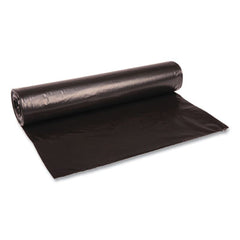 Boardwalk® Low Density Reprocessed Resin Can Liners, 56 gal, 1.2 mil, 43" x 47", Black, 10 Bags/Roll, 10 Rolls/Carton
