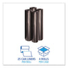 Boardwalk® Low Density Reprocessed Resin Can Liners, 45 gal, 1.2 mil, 40" x 46", Black, 10 Bags/Roll, 10 Rolls/Carton Bags-Low-Density Waste Can Liners - Office Ready