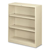 HON® Brigade® Metal Bookcases, Three-Shelf, 34.5w x 12.63d x 41h, Putty Shelf Bookcases - Office Ready