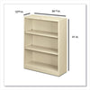 HON® Brigade® Metal Bookcases, Three-Shelf, 34.5w x 12.63d x 41h, Putty Shelf Bookcases - Office Ready
