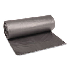 Boardwalk® Linear Low Density Can Liners, 60 gal, 1.1 mil, 38" x 58", Gray, 100/Carton