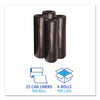 Boardwalk® Linear Low Density Can Liners, 56 gal, 0.6 mil, 43" x 47", Black, 100/Carton Bags-Low-Density Waste Can Liners - Office Ready