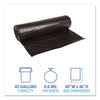 Boardwalk® Linear Low Density Can Liners, 45 gal, 0.6 mil, 40" x 46", Black, 100/Carton Bags-Low-Density Waste Can Liners - Office Ready