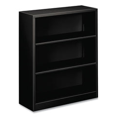 HON® Brigade® Metal Bookcases, Three-Shelf, 34.5w x 12.63d x 41h, Black