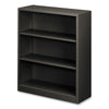 HON® Brigade® Metal Bookcases, Three-Shelf, 34.5w x 12.63d x 41h, Charcoal Shelf Bookcases - Office Ready