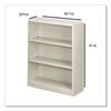 HON® Brigade® Metal Bookcases, Three-Shelf, 34.5w x 12.63d x 41h, Light Gray Shelf Bookcases - Office Ready
