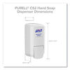 PURELL® CS2 Hand Sanitizer Dispenser, 1,000 mL, 5.14 x 3.83 x 10, White, 6/Carton Hand Cleaner Dispensers-Manual - Office Ready